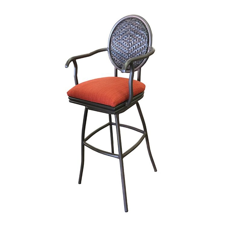 Red Barrel Studio Wolford Metal Outdoor Stool with Cushion Wayfair